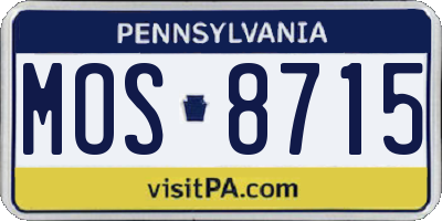 PA license plate MOS8715