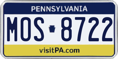 PA license plate MOS8722