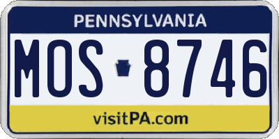 PA license plate MOS8746