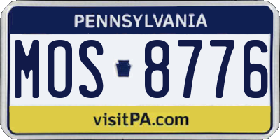 PA license plate MOS8776