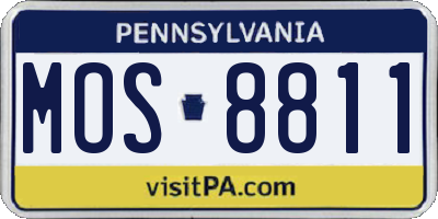 PA license plate MOS8811