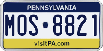 PA license plate MOS8821