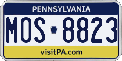 PA license plate MOS8823