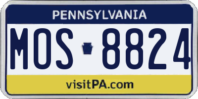 PA license plate MOS8824