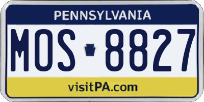 PA license plate MOS8827