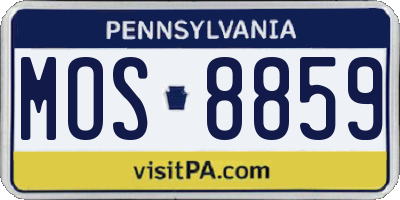 PA license plate MOS8859