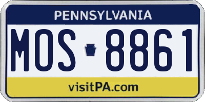 PA license plate MOS8861