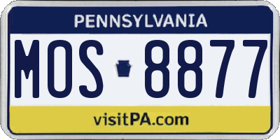 PA license plate MOS8877