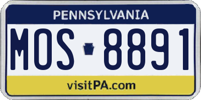 PA license plate MOS8891