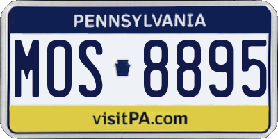 PA license plate MOS8895