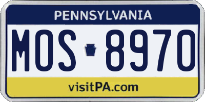PA license plate MOS8970