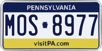 PA license plate MOS8977
