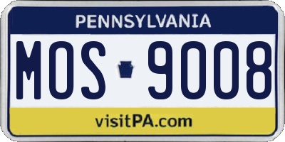 PA license plate MOS9008