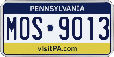PA license plate MOS9013