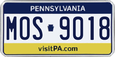 PA license plate MOS9018