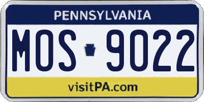 PA license plate MOS9022