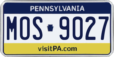 PA license plate MOS9027