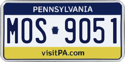 PA license plate MOS9051