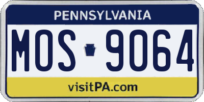 PA license plate MOS9064