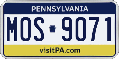PA license plate MOS9071