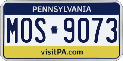 PA license plate MOS9073