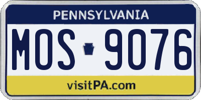 PA license plate MOS9076