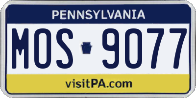 PA license plate MOS9077