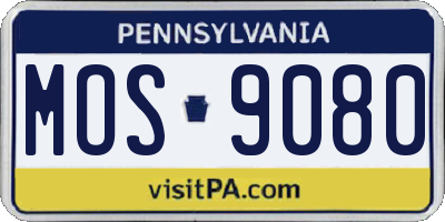 PA license plate MOS9080