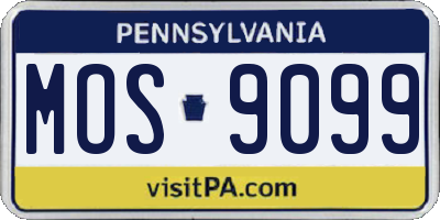 PA license plate MOS9099