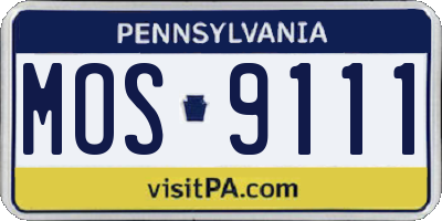 PA license plate MOS9111