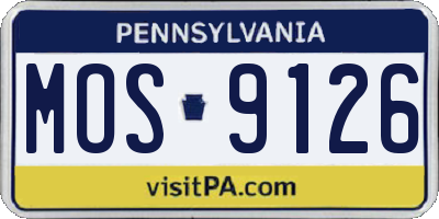 PA license plate MOS9126