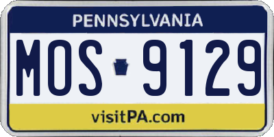 PA license plate MOS9129