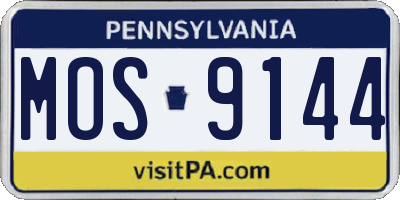 PA license plate MOS9144