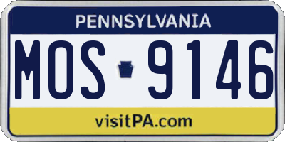 PA license plate MOS9146