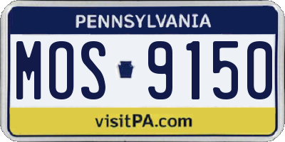 PA license plate MOS9150