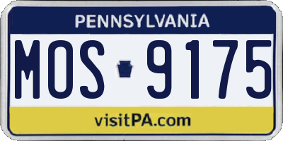 PA license plate MOS9175