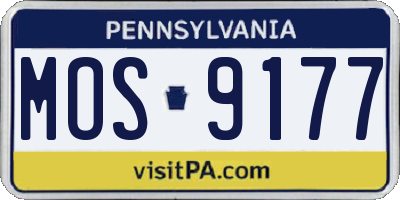 PA license plate MOS9177