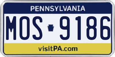 PA license plate MOS9186