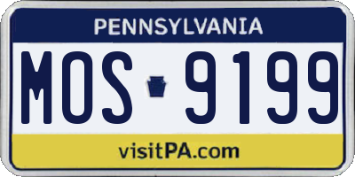 PA license plate MOS9199