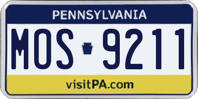 PA license plate MOS9211