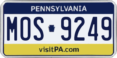 PA license plate MOS9249