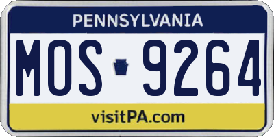 PA license plate MOS9264