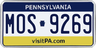 PA license plate MOS9269