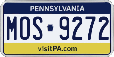 PA license plate MOS9272