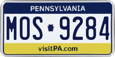 PA license plate MOS9284