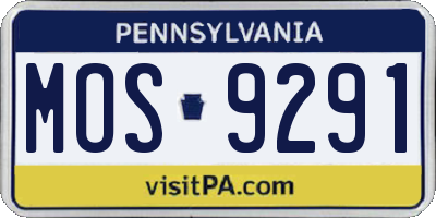 PA license plate MOS9291