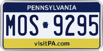 PA license plate MOS9295
