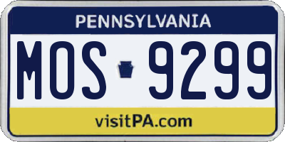 PA license plate MOS9299