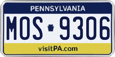 PA license plate MOS9306