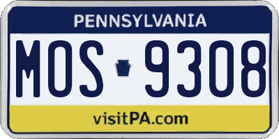 PA license plate MOS9308